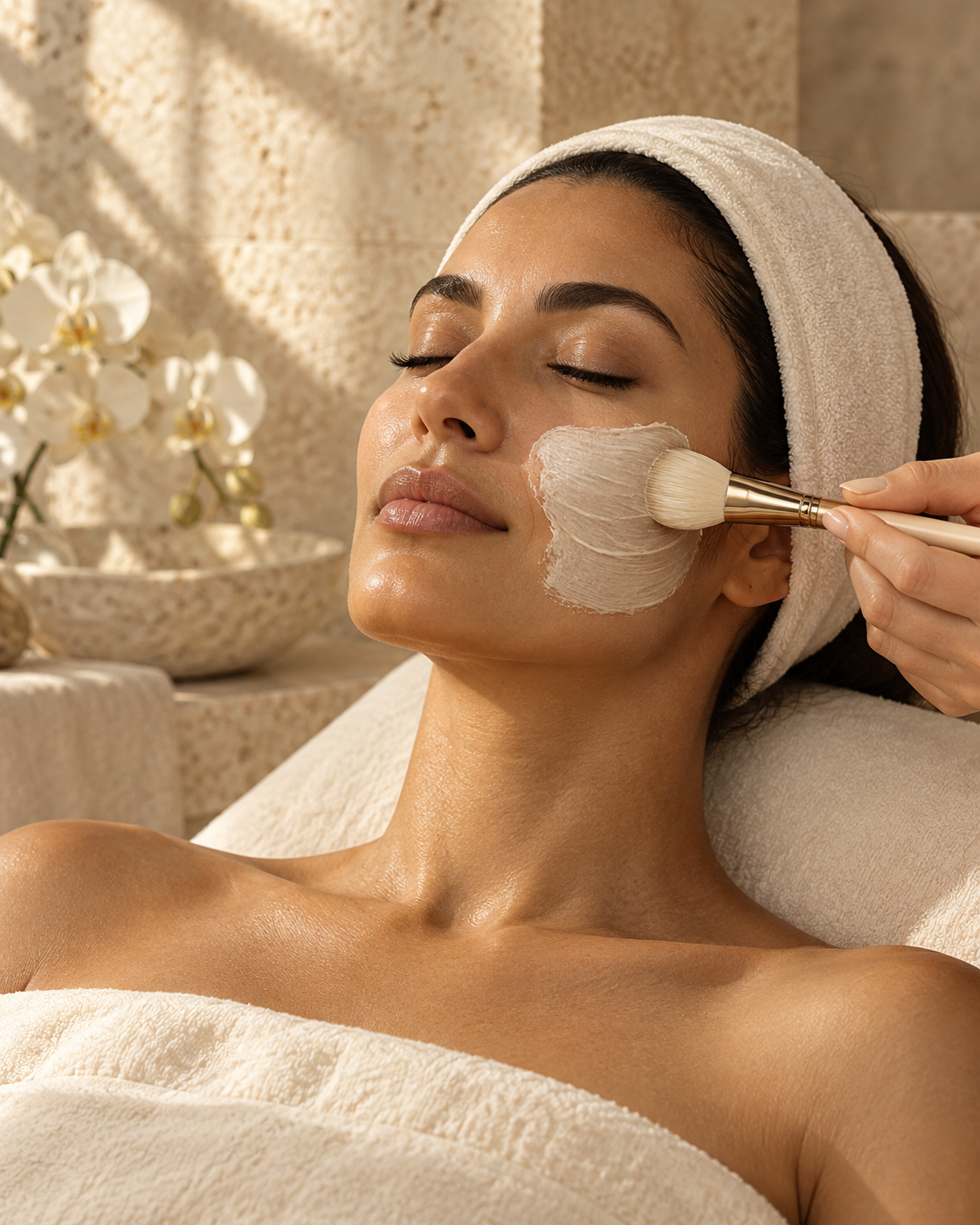 Editorial portrait of a gentle facial-care ritual